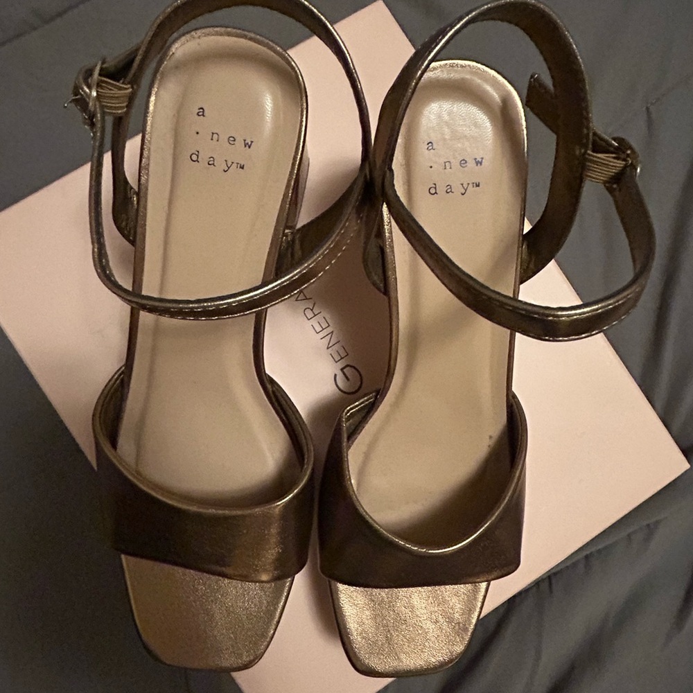 A New Day Metallic Heeled Sandals